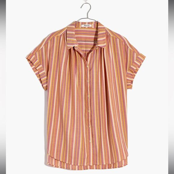Madewell | Central Shirt in Rainbow Stripe Size S - Picture 4 of 11